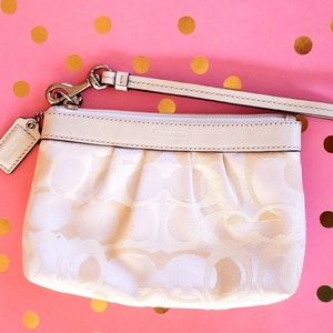 Coach Cream Wristlet